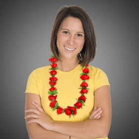 Blank Red Roses Lei, 36" L