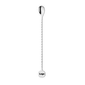 Custom Stainless Steel Mixing Spoon Spiral Pattern Bar Cocktail Spoon, 12" L x 1" W