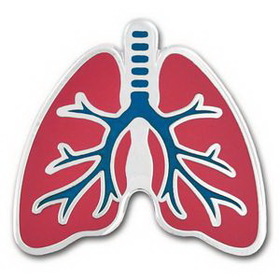 Blank Lungs Lapel Pin, 1" W x 1" H