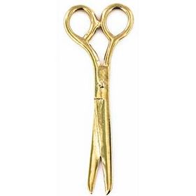 Blank Gold Scissors Lapel Pin, 1 3/8" H