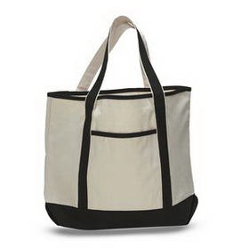 Blank Large Deluxe Tote w/ Zipper Closure, 22" W x 16" H x 5" D