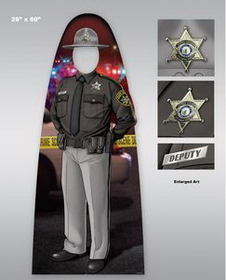Custom Child Size Male Trooper Officer Photo Prop, 60" H x 26" W x 4mm Thick