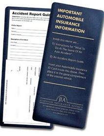 Custom Vinyl Insurance ID Card Holder/Foil Personalization & Accident Instruction, 4 1/4" W x 9 1/4" H