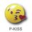 Blank Emoji Kiss Pins, .75" Diameter, Price/piece