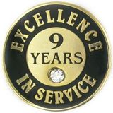 Blank Excellence In Service Pin - 9 Years, 3/4