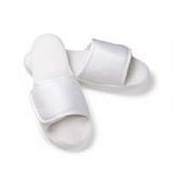 Custom Women's Open Toe Microfiber Slippers W/ Velcro Closure