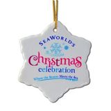 Custom Snowflake Shape Ceramic Ornament With Full Color Imprint - Ships In 3 Days