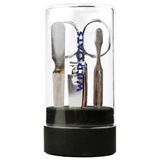 Custom Manicure Set w/ Acryllic Container and Black Silicone Stand