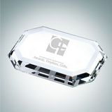 Custom Beveled Rectangle Optical Crystal Paper Weight, 3/4
