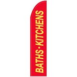 Blank Baths & Kitchens 3' x 15' Half Drop Feather Flag