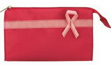 Custom Pink Ribbon Accessory Bag (8-3/4