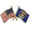 Blank Michigan & Usa Crossed Flag Pin, 1 1/8" W, Price/piece