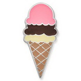Blank Ice Cream Cone Pin, 1 1/8