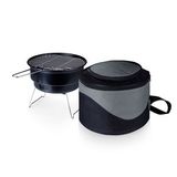 Custom Caliente Round Portable Charcoal BBQ Grill w/ Cooler Tote Bag