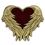Blank Heart With Angel Wings Pin - Antique Gold, 1 1/8" W X 15/16" L, Price/piece
