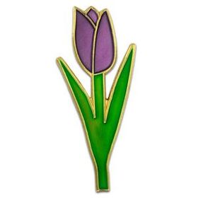 Blank Tulip Flower Lapel Pin, 1" W