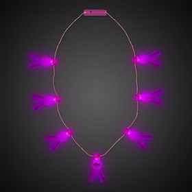 Custom Pink Ribbon LED Necklace