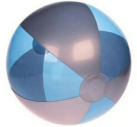 Custom 16" Inflatable Translucent Blue & Silver Beach Ball