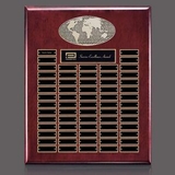 Custom World Vertical Rosewood Perpetual Wall Plaque w/ 64 Plates, 16