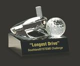 Custom Drive Crystal Golf Club/Ball Award, 4