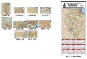 Custom Small State Map Year-In-View Calendar - Illinois, 14 1/2" W x 32" H