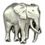 Blank Animal Pin - Antique Silver Elephant, 1" W, Price/piece