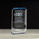 Custom Paragon Acrylic Award w/ Ice Blue Mirrored Reflector (7 1/2