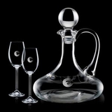 Custom 32 Oz. Crystalline Horsham Decanter W/ 2 Wine Glasses