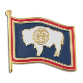 Blank Wyoming State Flag Pin, 1" W
