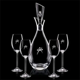 Custom 32 Oz. Juliette Crystalline Decanter W/ 4 Wine Glasses