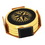 Custom 4pcs - 3" Leatherette Round Coaster Set with Gold Trim (w/holder) 4pcs - 3" Leatherette Round Coast, Price/piece