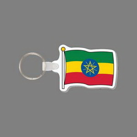 Key Ring & Full Color Punch Tag W/ Tab - Flag of Ethiopia