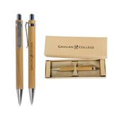 Custom Bamboo Ballpoint Pen with Deluxe Recyclable Paper Box, 6 7/8
