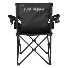 Custom Deluxe Padded Folding Chair With Carrying Bag, 33 1/2" W x 36" H x 21" D