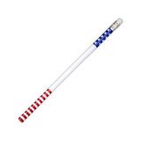 Custom Blue Star & Red Stripe Patriotic Pencil, 7 1/2