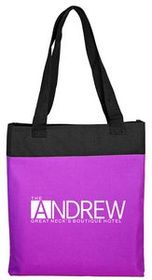 Custom The Trade Show Two Tone Tote Bag, 13.5" W x 15" H x 1" D