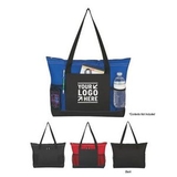 Custom 600 D Polyester Zippered Tote, 18.11