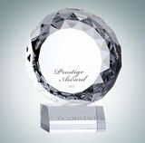 Custom Victory Circle Optical Crystal Award Plaque (Small), 5