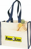 Custom Large Grocery Canvas Tote Bag w/ Front Pocket