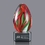 Custom Bermuda Hand Blown Art Glass Award w/ Black Base, 5" H x 2 1/2" W x 2 1/2" D, Price/piece
