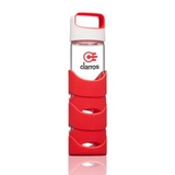 Custom The Asana Glass/Silicone Bottle - 19oz Red