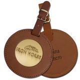 Custom Leather Bag Tag with Brass Insert