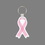 Custom Key Ring & Full Color Punch Tag - Pink Awareness Ribbon, Price/piece