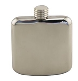 Custom Sleekline Pocket Flask, 4 oz., Polished Stainless Steel, 4 1/8
