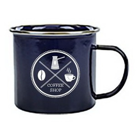Custom Enamel Campfire Mug Blue
