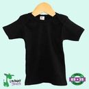 Custom Black Infant Short Sleeve Poly Cotton T-Shirt w/Lap Neck