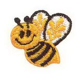 Custom Floral Embroidered Applique - Smiley Bee