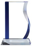 Custom Joyful Rhythm Blue Accented Wave Glass Award - 9 1/4