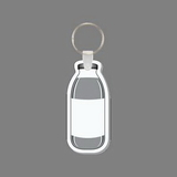 Key Ring & Punch Tag - Glass Bottle W/ Lid & Label