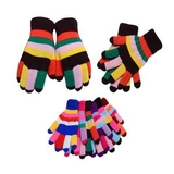 Custom Adult Rainbow Thick Double Layer Acrylic Knitted Gloves (Mixed Color), 8.7